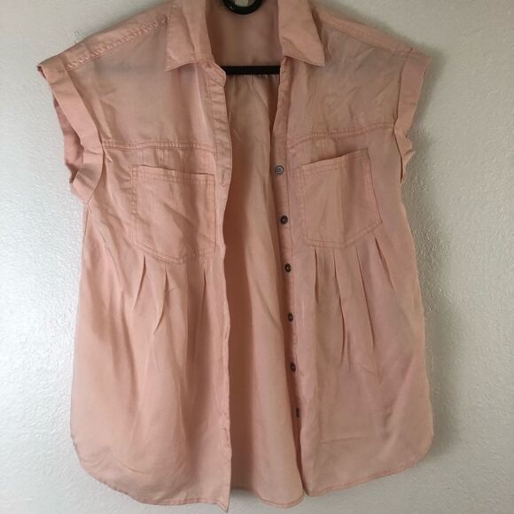 Style & Co Pleated Cuffed-sleeve crushes petal top - Picture 3 of 7